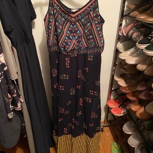 Xhiliration Tribal Pattern Maxi Dress